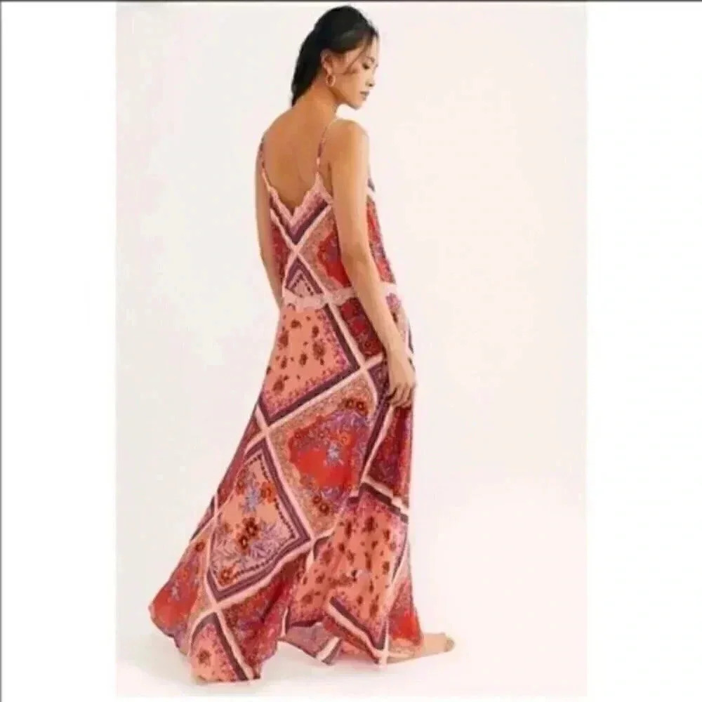 Free People Stevie Floral Lace Trim Maxi Dress - Picture 2 of 3